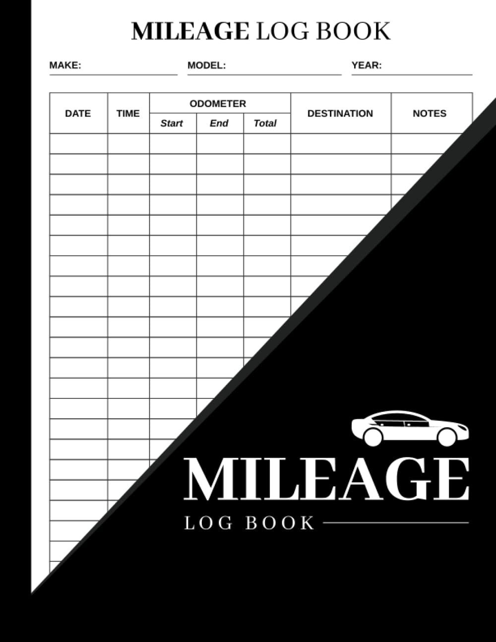 Libro para el control de Millas de Auto comercial