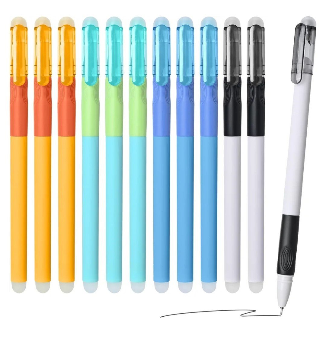 PAQUETE DE 12 BOLIGRAFOS DE GEL BORRABLES CON TINTA NEGRA