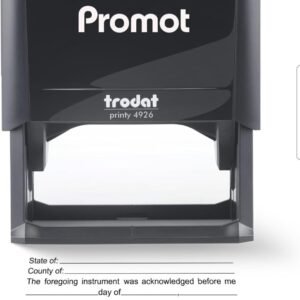 Promot Sello de reconocimiento notario, tinta negra, sello de goma autoentintado