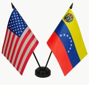 Banderas de escritorio de lujo de Venezuela- EU 8x6 Pulgadas