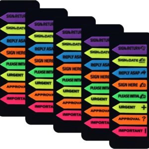 800 pestañas para firmar aquí, etiquetas de flecha, calcomanías adhesivas de colores, banderas de mensaje, pestañas adhesivas para documentos, cuadernos, hogar, oficina, suministros escolares